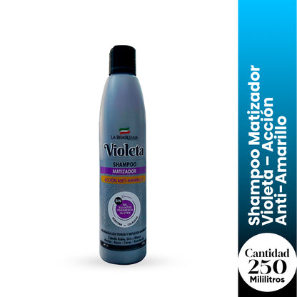 Shampoo Matizador Violeta Acción Anti-Amarillo - La Brasiliana x 250g