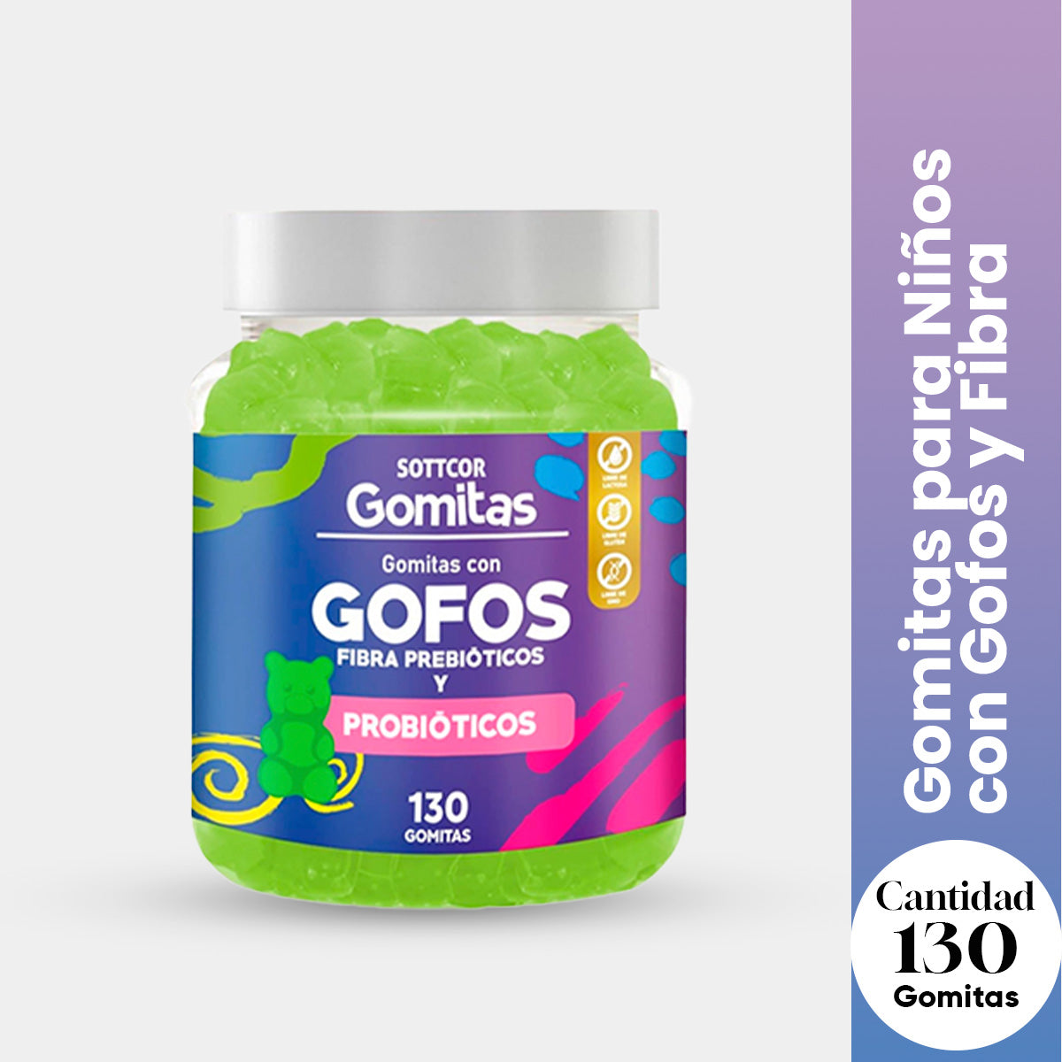 Gomitas para Niños Gofos Con Fibra 130 Gomitas Sottcor