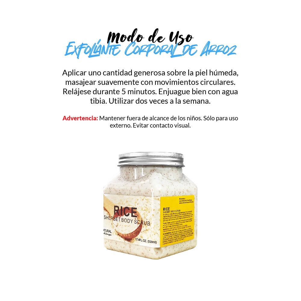 FRUIT OF THE WOKALI – EXFOLIACIÓN CORPORAL – EXFOLIANTE CORPORAL DE ARROZ – 500ML
