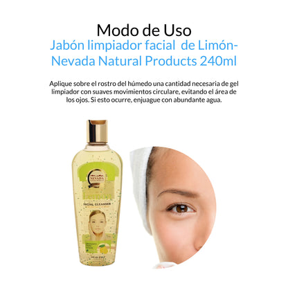Jabón limpiador Facial de Limón - Nevada Natural Products 240ml
