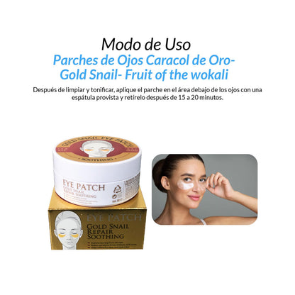 FRUIT OF THE WOKALI – MASCARILLA PARA OJERAS – GOLD SNAIL – 60 PARCHES