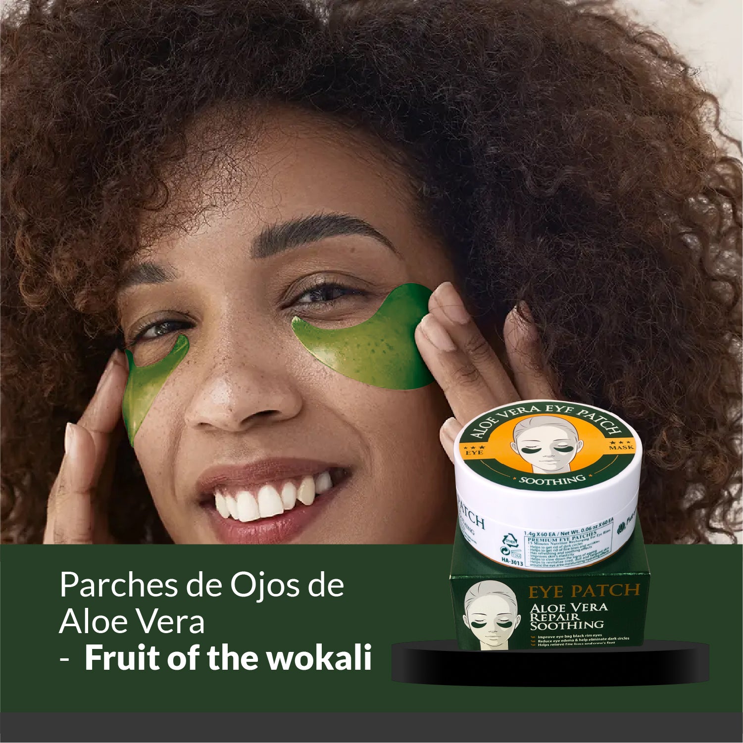 FRUIT OF THE WOKALI – PARCHES PARA OJOS – ALOE VERA – 60 PARCHES