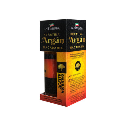 La Brasiliana Aceite Nutritivo Capilar – Argán + Macadamia + Keratina – 60gr