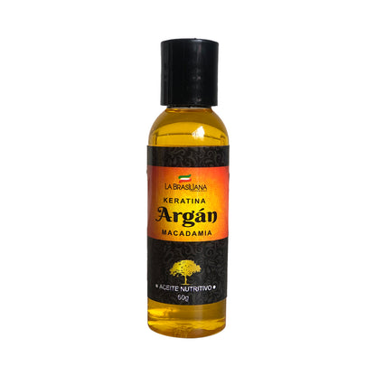 La Brasiliana Aceite Nutritivo Capilar – Argán + Macadamia + Keratina – 60gr