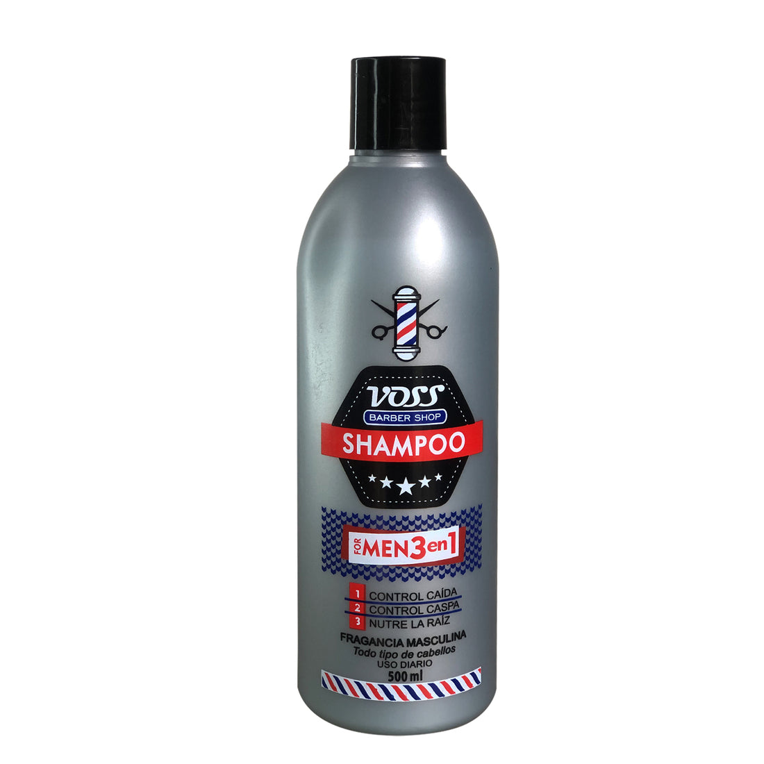 Voss For Men - Shampoo 3 en 1 Masculino – Anticaspa y Caída – Voss For Men 500ml