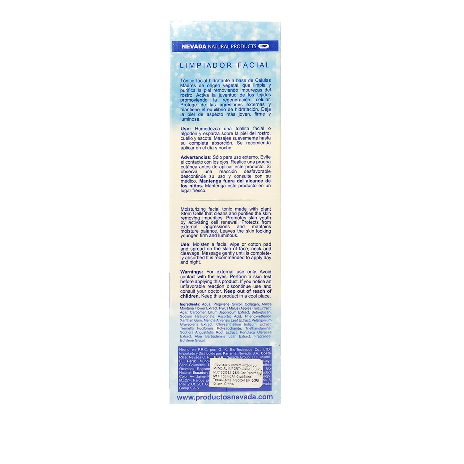 Tónico Limpiador Facial de Células Madres 180ml