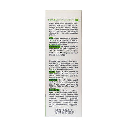 Crema hidratante para pies de Aloe Vera Nevada Natural 120ml