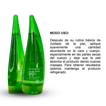 FRUIT OF THE WOKALI – Hidratación y Cuidado Facial/Corporal – Gel Calmante Aloe Vera 99% – 260ml