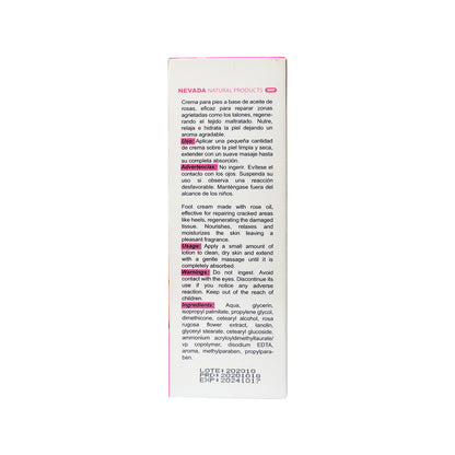 Crema hidratante para pies de Rosas Nevada Natural 120ml